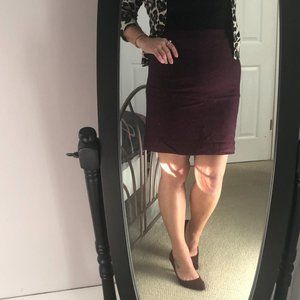 J. Crew "The Pencil Skirt" Wool Burgundy Sz 10 EUC